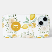 citroenen Eucalyptus Zacht Roze Rozen Monogram Case-Mate iPhone Case (Achterkant (horizontaal))