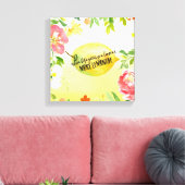 Citroenen floral ombre waterverf inspirerend quote canvas afdruk (Insitu (Woonkamer))