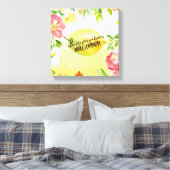 Citroenen floral ombre waterverf inspirerend quote canvas afdruk (Insitu (Slaapkamer))