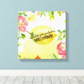 Citroenen floral ombre waterverf inspirerend quote canvas afdruk (Insitu (Houten vloer))