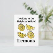 Citroenen Fruit Kijkend naar de helderdere gele ci Briefkaart (Staand voorkant)