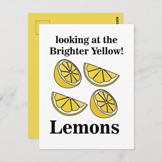 Citroenen Fruit Kijkend naar de helderdere gele ci Briefkaart (Voorkant / Achterkant)