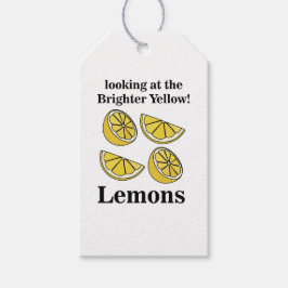 Citroenen Fruit Kijkend naar de helderdere gele ci Cadeaulabel