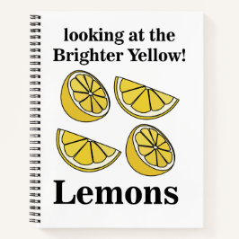 Citroenen Fruit Kijkend naar de helderdere gele ci Notitieboek