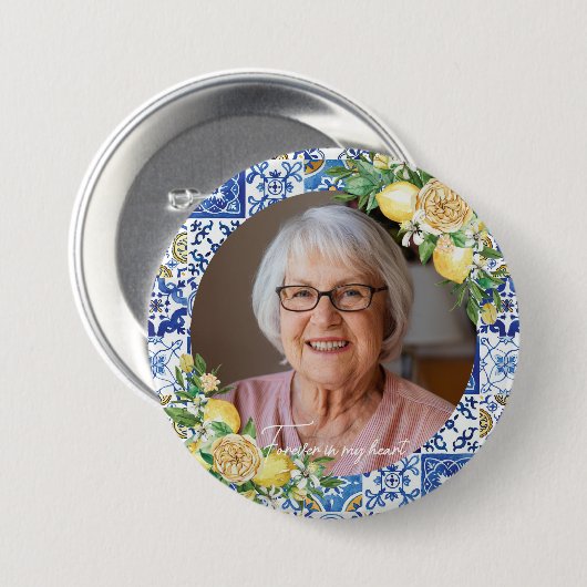 Citroenen Geel Bloemen Foto Memorial Keepsake Ronde Button 7,6 Cm (Voorkant /achterkant)