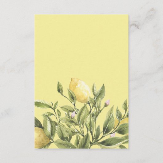 Citroenen | Geel | Chique BRUILOFT Routebeschrijvi Informatiekaartje (Achterkant)