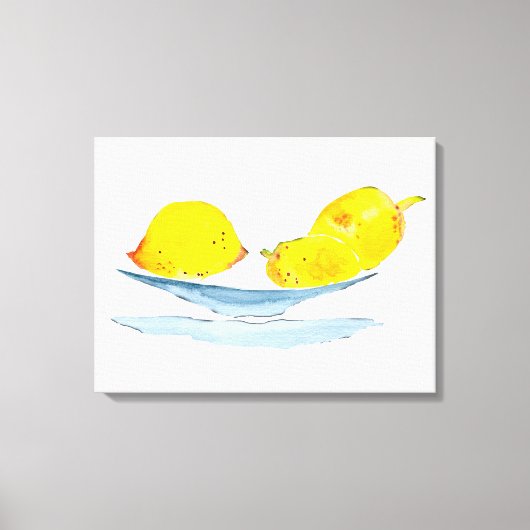 Citroenen geel fruit waterverf canvas afdruk (Voorkant)