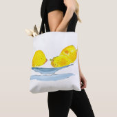 Citroenen geel fruit waterverf tote bag (Dichtbij)
