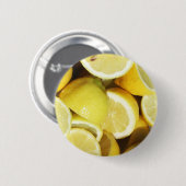 Citroenen Geel Ronde Button 5,7 Cm (Voorkant /achterkant)