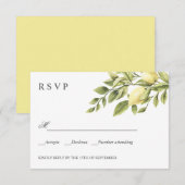 Citroenen | Geel | Rustieke BRUILOFT Classic RSVP (Voorkant / Achterkant)