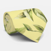 Citroenen | Geel | Waterverf botanisch patroon Stropdas (Opgerold)
