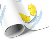 Citroenen geel waterverf kunst cadeaupapier (Rol Hoek)