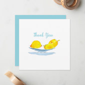 Citroenen geel waterverf kunst notitiekaartje (Voorkant / Achterkant in situ)