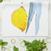 Citroenen geel waterverf kunst theedoek (Gevouwen)