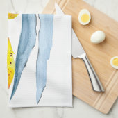 Citroenen geel waterverf kunst theedoek (Quarter Fold)