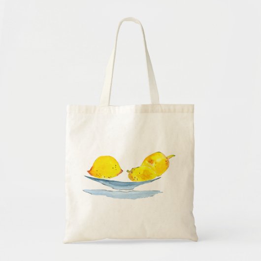Citroenen geel waterverf kunst tote bag (Voorkant)