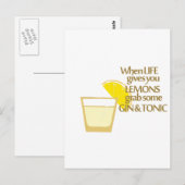 citroenen, gin en tonic briefkaart (Voorkant / Achterkant)