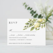 Citroenen | Grijze BRUILOFT RSVP MAALTIJD KEUZE (Staand voorkant)