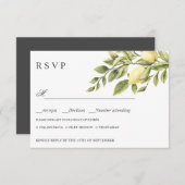 Citroenen | Grijze BRUILOFT RSVP MAALTIJD KEUZE (Voorkant / Achterkant)