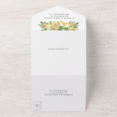 Citroenen groen bloemenmozaïek Tegels bruiloft All In One Uitnodiging (Buitenkant)