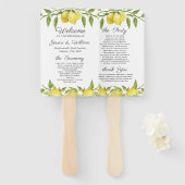 Citroenen groen bloesem bruiloft programma handwaaier (Voorkant en achterkant)