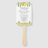 Citroenen groen bloesem bruiloft programma handwaaier (Voorkant)