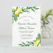 Citroenen groen bloesem repetitie diner kaart (Staand voorkant)