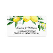 Citroenen groen bloesem Waterverf bruiloft Etiket (Voorkant)