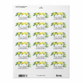 Citroenen groen bloesem Waterverf Etiket (Full Sheet)