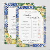 Citroenen groen bruiloft Orde van het Evenement We Programmakaart (Voorkant / Achterkant)