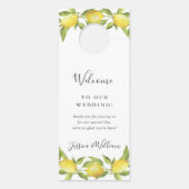 Citroenen & groen bruiloft welkom niet storen deurhanger (Achterkant)