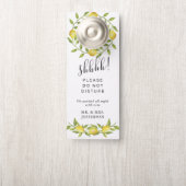 Citroenen & groen bruiloft welkom niet storen deurhanger (Op knop)