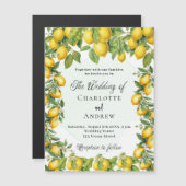 Citroenen groen luxe trouwdag magnetische uitnodiging (Voorkant / Achterkant)