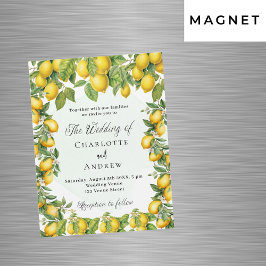 Citroenen groen luxe trouwdag magnetische uitnodiging