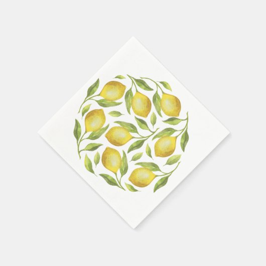 Citroenen & Groen PARTY Papier Servet (Hoek)