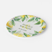 Citroenen & groen Waterverf bruiloft gepersonalise Papieren Bordje (Gekanteld)