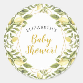 Citroenen Groene Baby Shower Ronde Sticker