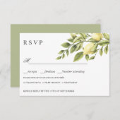 Citroenen | Groene BRUILOFT RSVP MAALTIJD KEUZE (Voorkant / Achterkant)