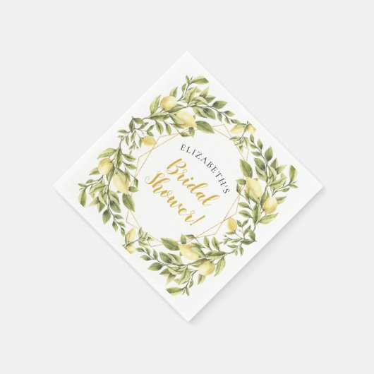 Citroenen Groene Bruiloftsontvangst Servet (Hoek)