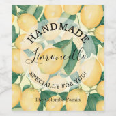 Citroenen Groene Handgemaakt  Wijn Etiket (Enkel label)