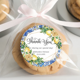 Citroenen Groene Mediterrane Mozaïek Tegels Bruilo Ronde Sticker