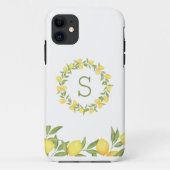 Citroenen Groene Monogram Case-Mate iPhone Case (Achterkant)