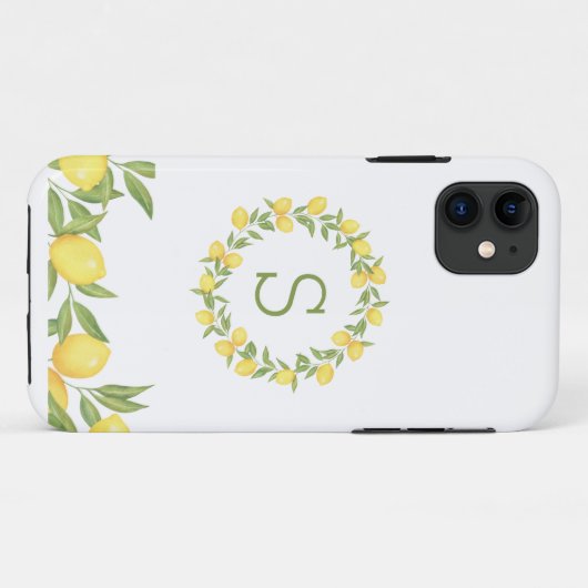 Citroenen Groene Monogram Case-Mate iPhone Case (Achterkant (horizontaal))