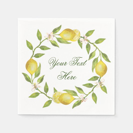 Citroenen & Groene PARTY Papier Servet (Voorkant)