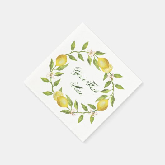 Citroenen & Groene PARTY Papier Servet (Hoek)