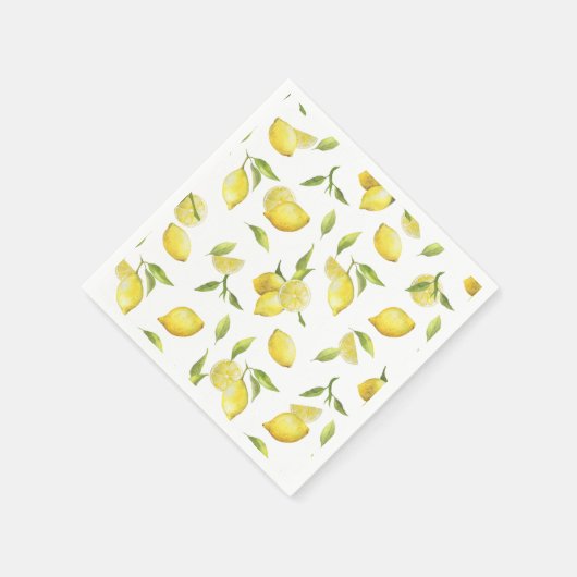 Citroenen & Groene PARTY Papier Servet (Hoek)