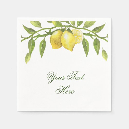 Citroenen & Groene PARTY Papier Servet (Voorkant)