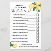 Citroenen Hoe goed ken jij het Bruidsdouche spelka Flyer (Voorkant)