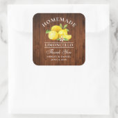 Citroenen Hout Bruiloft Bedankt Limoncello Vierkante Sticker (Tas)