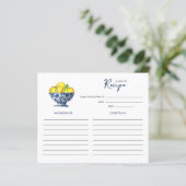 Citroenen in blauwe en witte kom Receptenkaart (Staand voorkant)